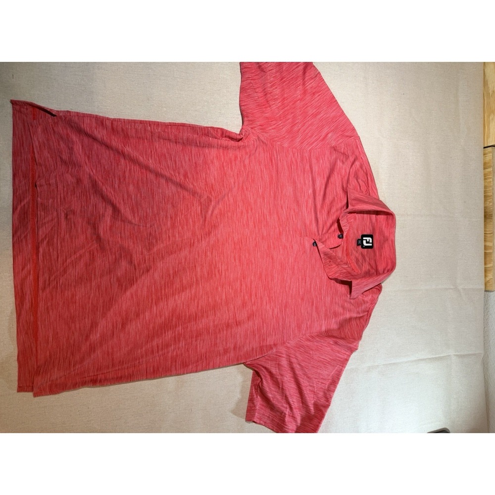 FootJoy Mens Red Space Dye ProDry Golf Polo Shirt Size Medium Short Sleeve FJ